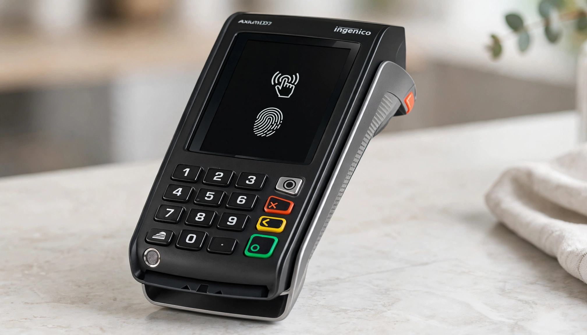 Ingenico Axium D7 terminal with fingerprint sensor