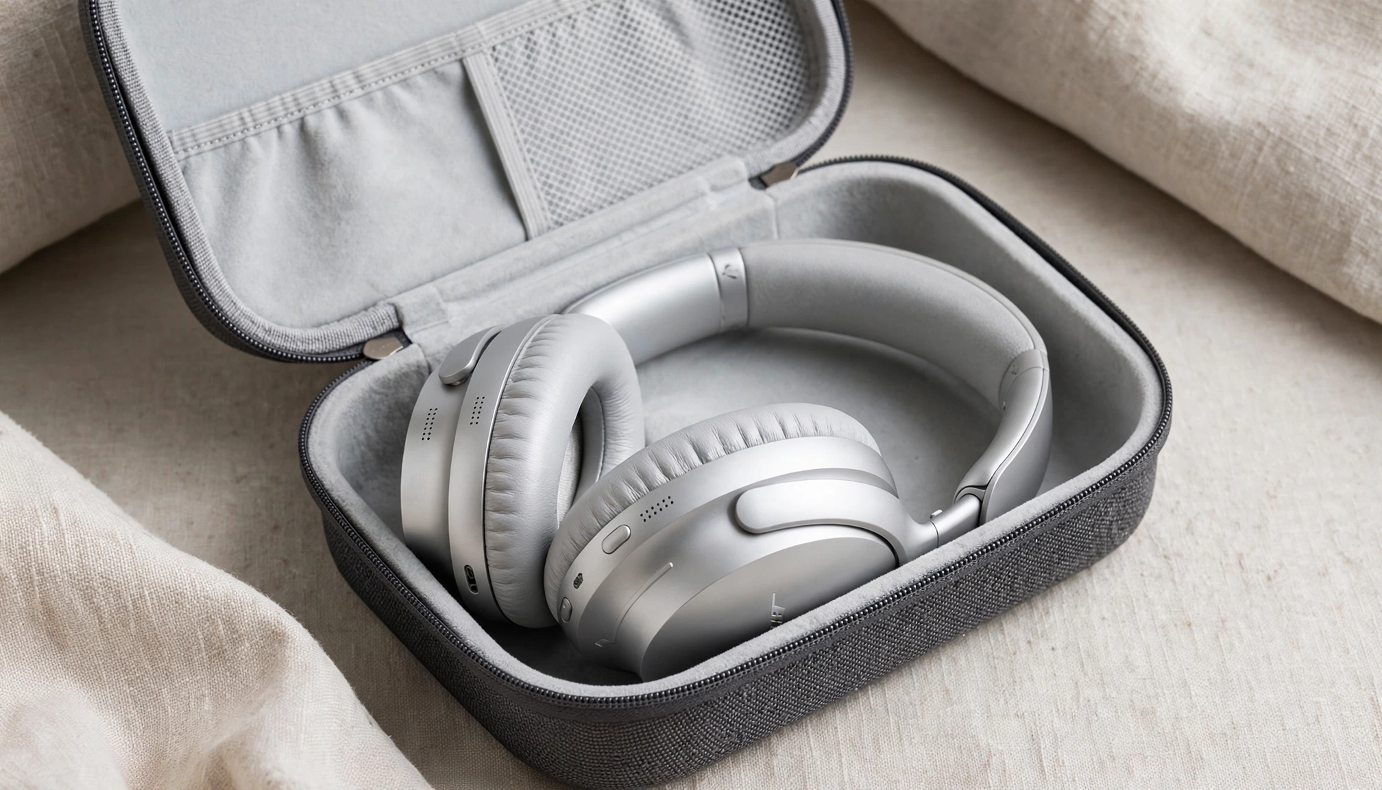 Bose QuietComfort Ultra Headphones in a travel case